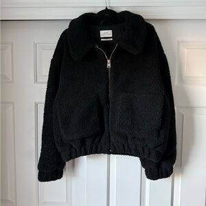 Women's Black Sherpa Jacket